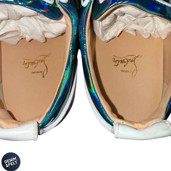 Christian Louboutin Louis Junior Spikes Iridescent Low Top Sneakers Men’s 13 NEW - Picture 10 of 15